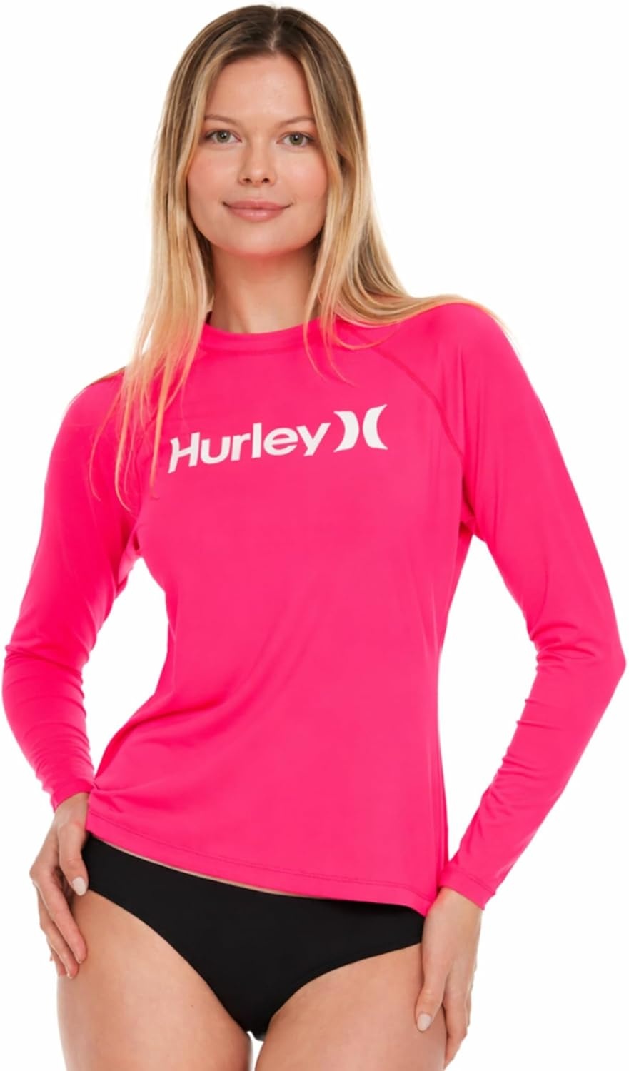 Hurley Rash Guard for Women, Womens Rash Guard Long Sleeve Shirts, Rashguard Swim Shirt Women UPF 50+ SPF & UV Protection(Melon)