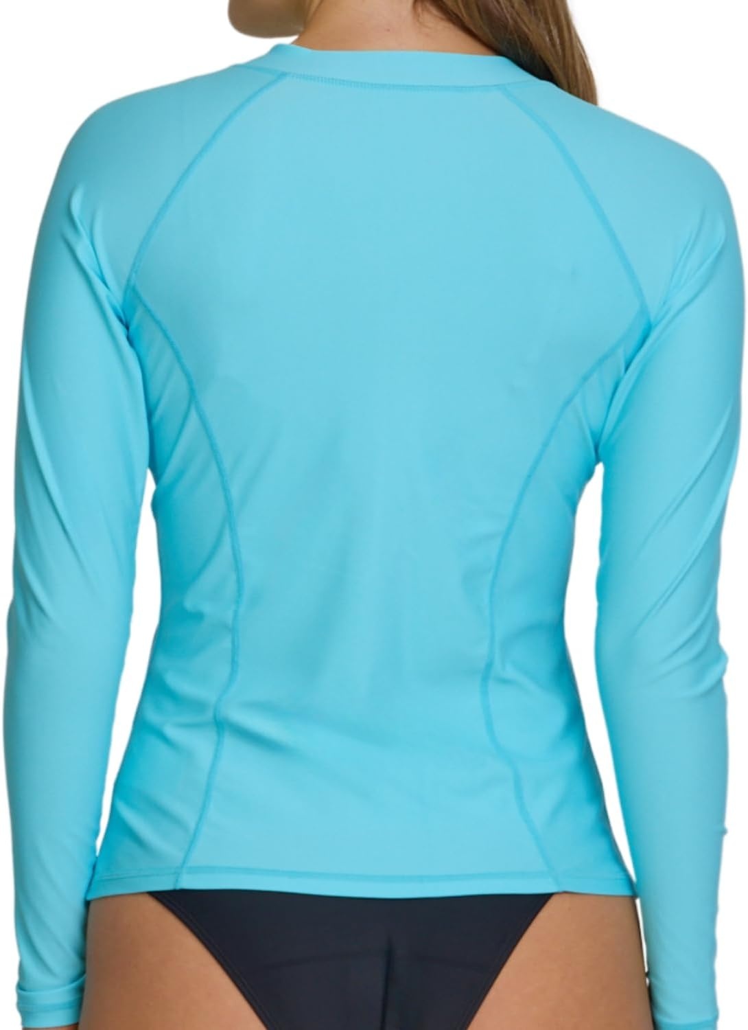 Hurley Rash Guard for Women Full Zip, Zip Up Long Sleeve Swim Shirts for Women, Surfing Top UPF 50+ SPF Sun & UV Protection(Blue Fish)