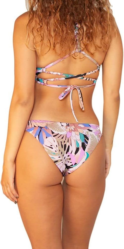 Hurley Women’s Moderate Bikini Bottom(Black Multi)
