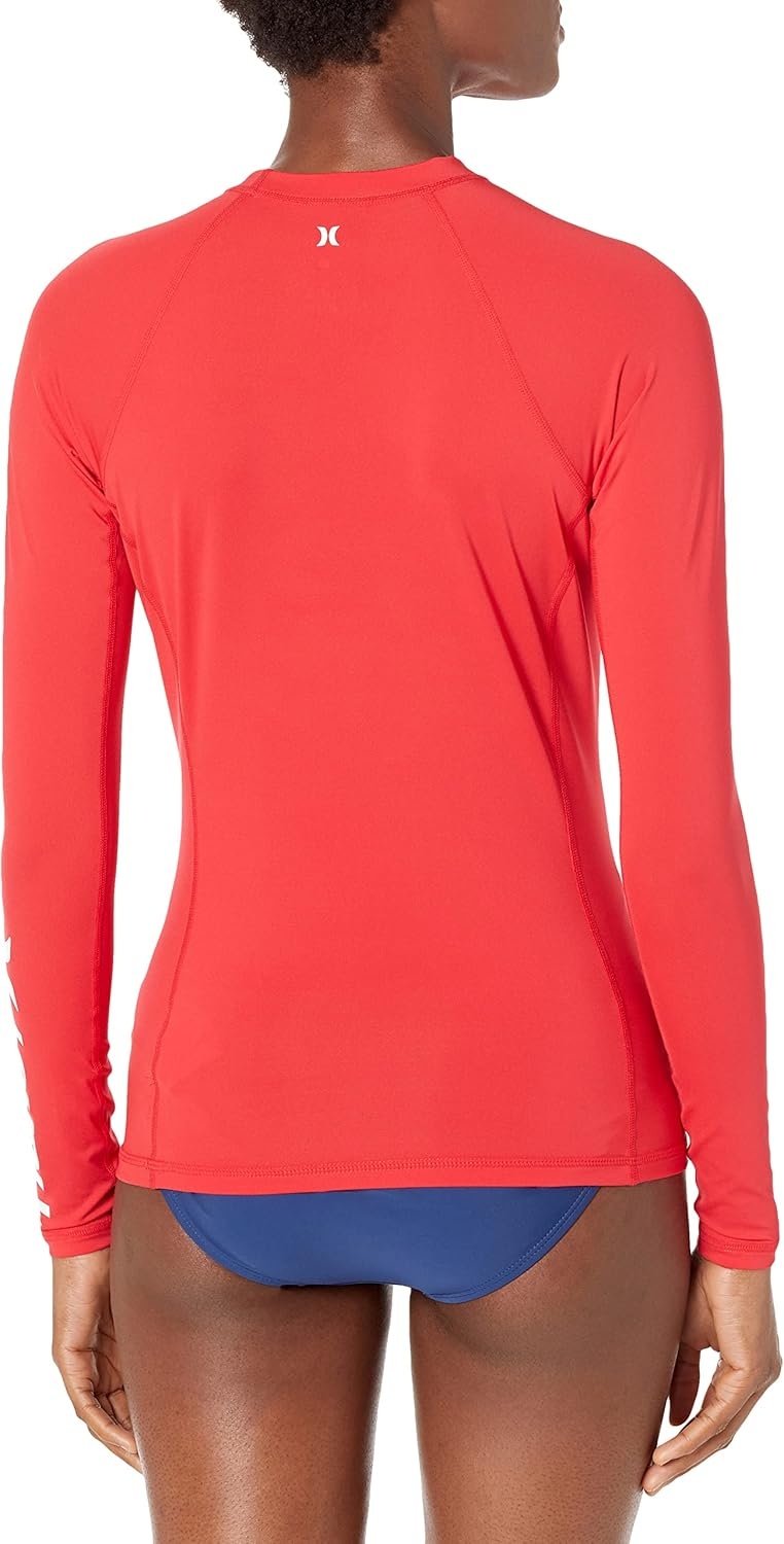 Hurley Womens OAO Long Sleeve Rashguard(Red)