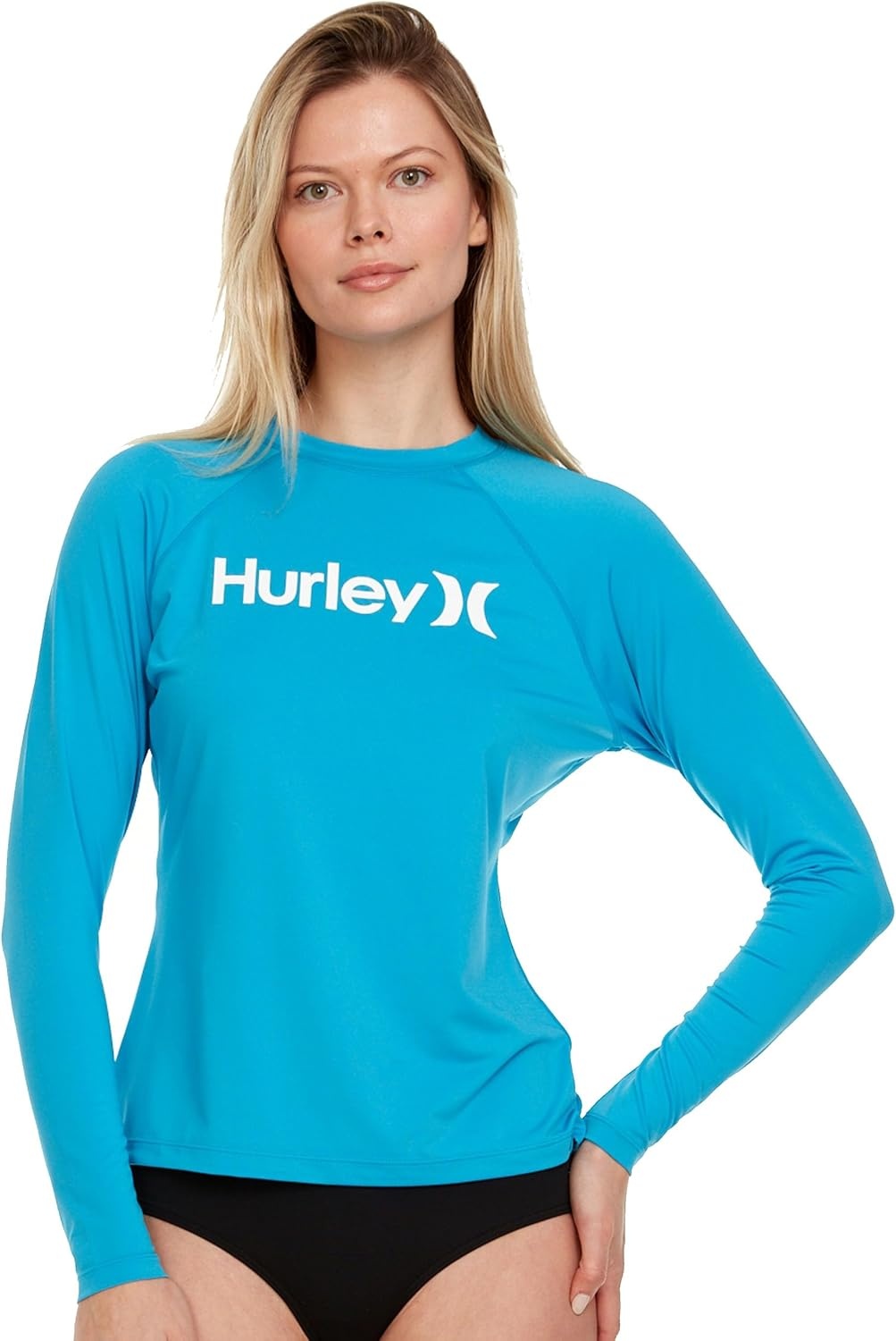 Hurley Rash Guard for Women, Womens Rash Guard Long Sleeve Shirts, Rashguard Swim Shirt Women UPF 50+ SPF & UV Protection(Turquoise)