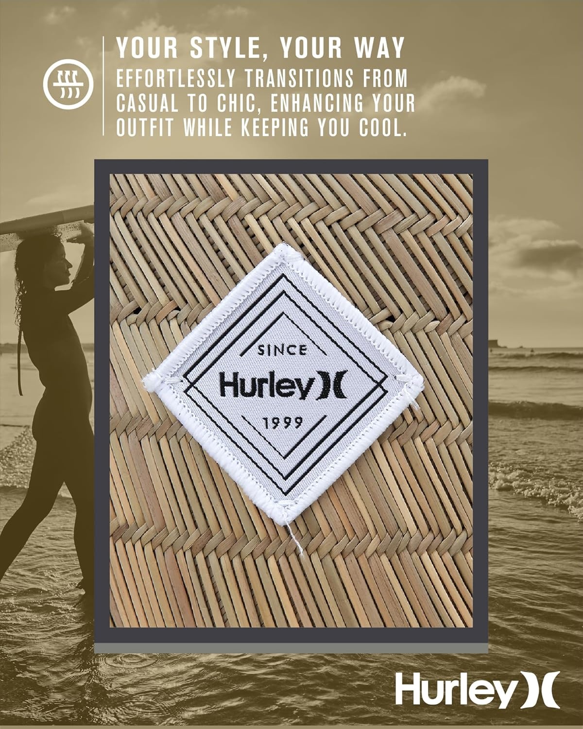 Hurley Women’s Straw Hat – Diamond Lifeguard Straw Sun Hat(Black/Orchid)