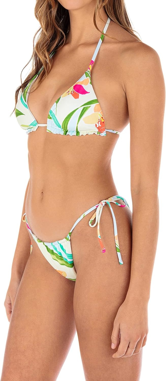 Hurley Women’s Slider Tie Side Cheeky Bottom(Tropicana Reversible)