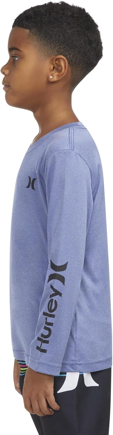 Hurley Boys’ Long Sleeve Graphic T-Shirt(Delft Heather)
