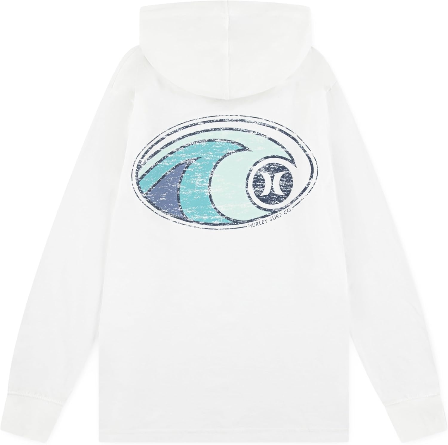 Hurley boys Long Sleeve Hooded Graphic T-shirt(White)