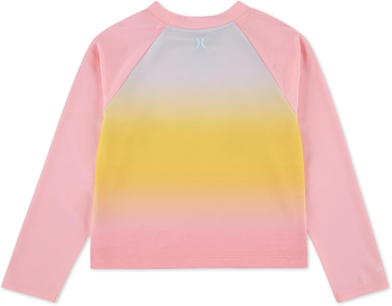 Hurley Girls’ Long Sleeve Rash Guard Shirt(Pink Flamingo)