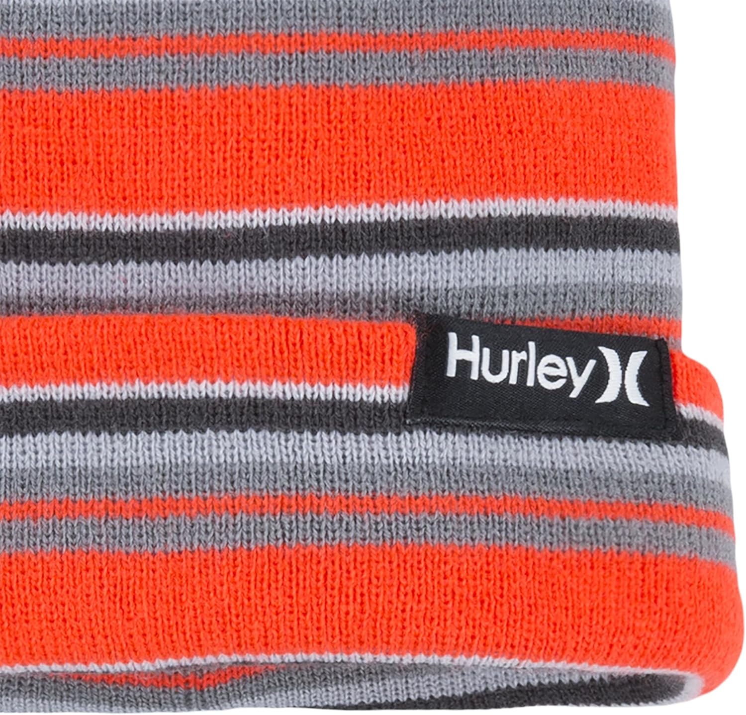 Hurley Kids’ Beanie and Glove Set(Crimson Striped)