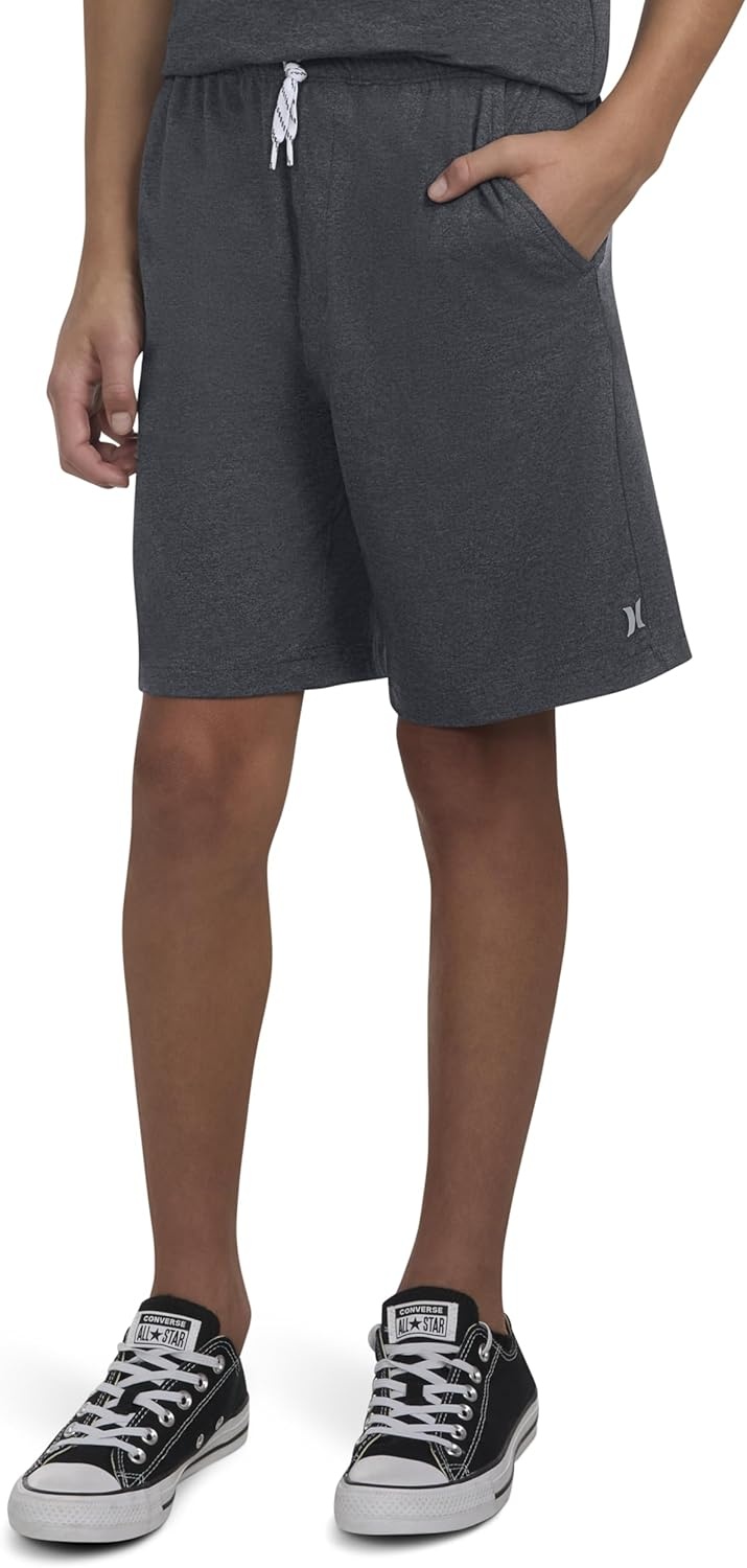 Hurley Boys’ Soft Basic Pull on Shorts(Black Heather)