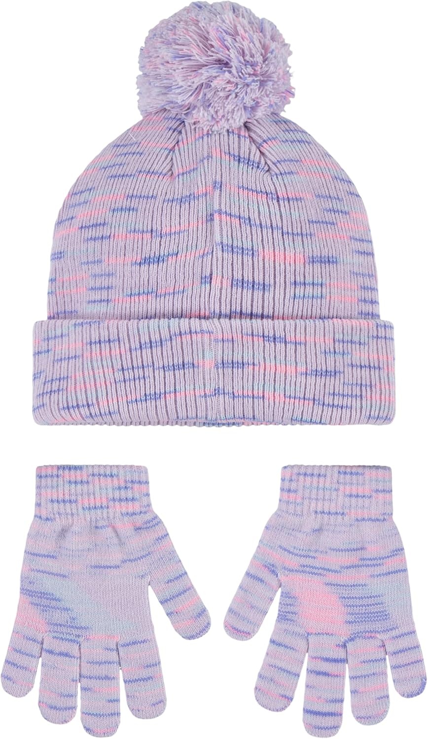 Hurley Kids’ Beanie and Glove Set(Light Lavender Space Dye)