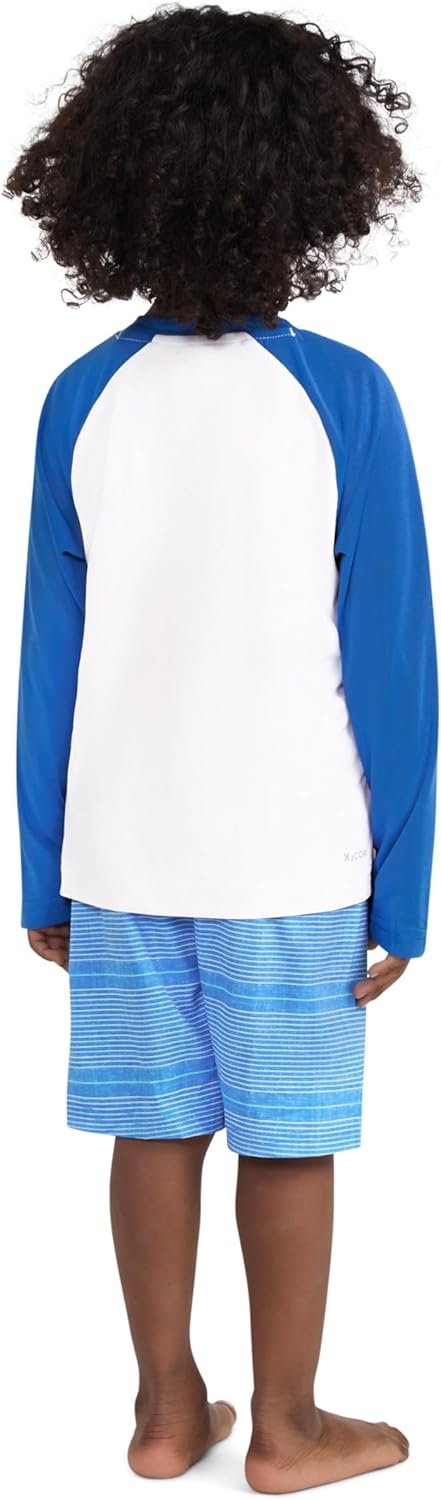 Hurley Boys’ Baby and Toddler Boys’ Swim Suit 2-piece Outfit Set(Fountain Blue)
