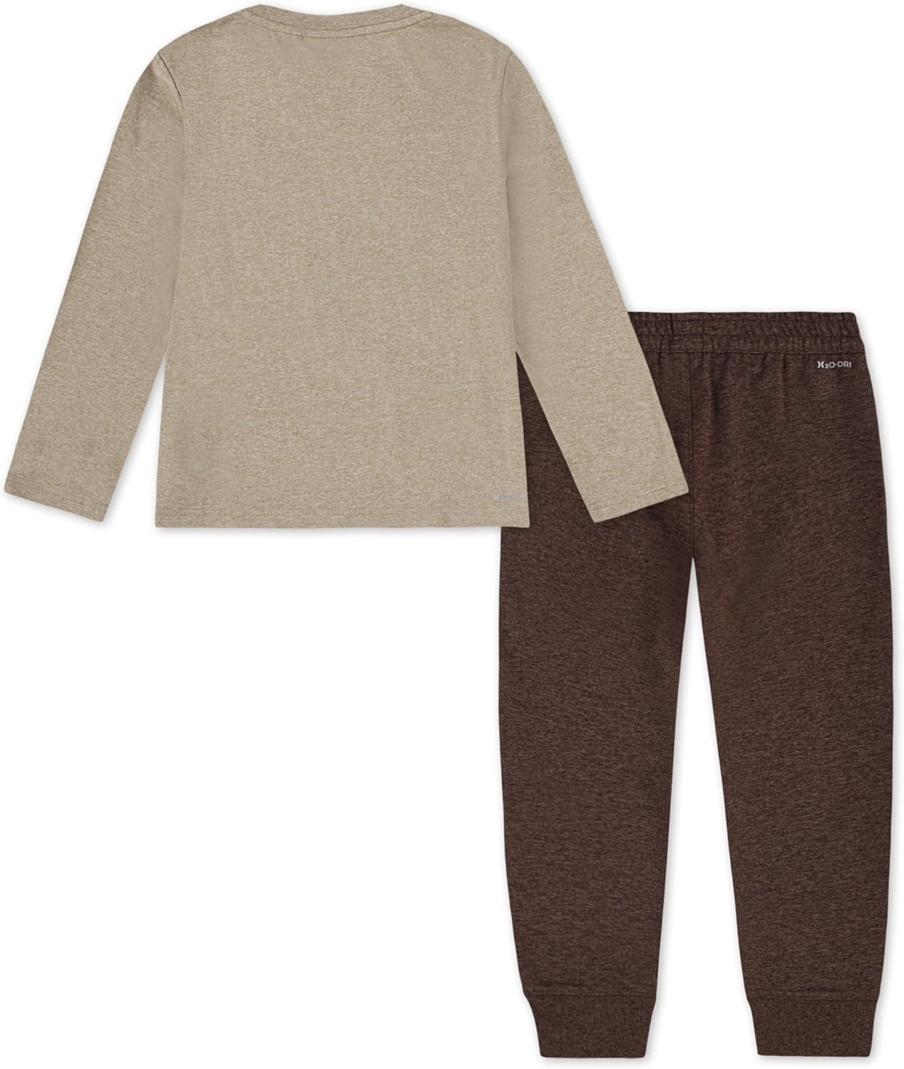 Hurley Boys’ Long Sleeve Soft Basic T-shirt and Joggers 2-piece Outfit Set(Espresso Heather)