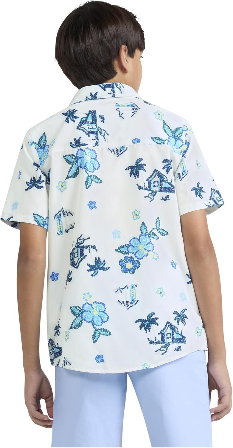 Hurley Boys’ Boys’ Woven Button Down Shirt(Barely Bone)