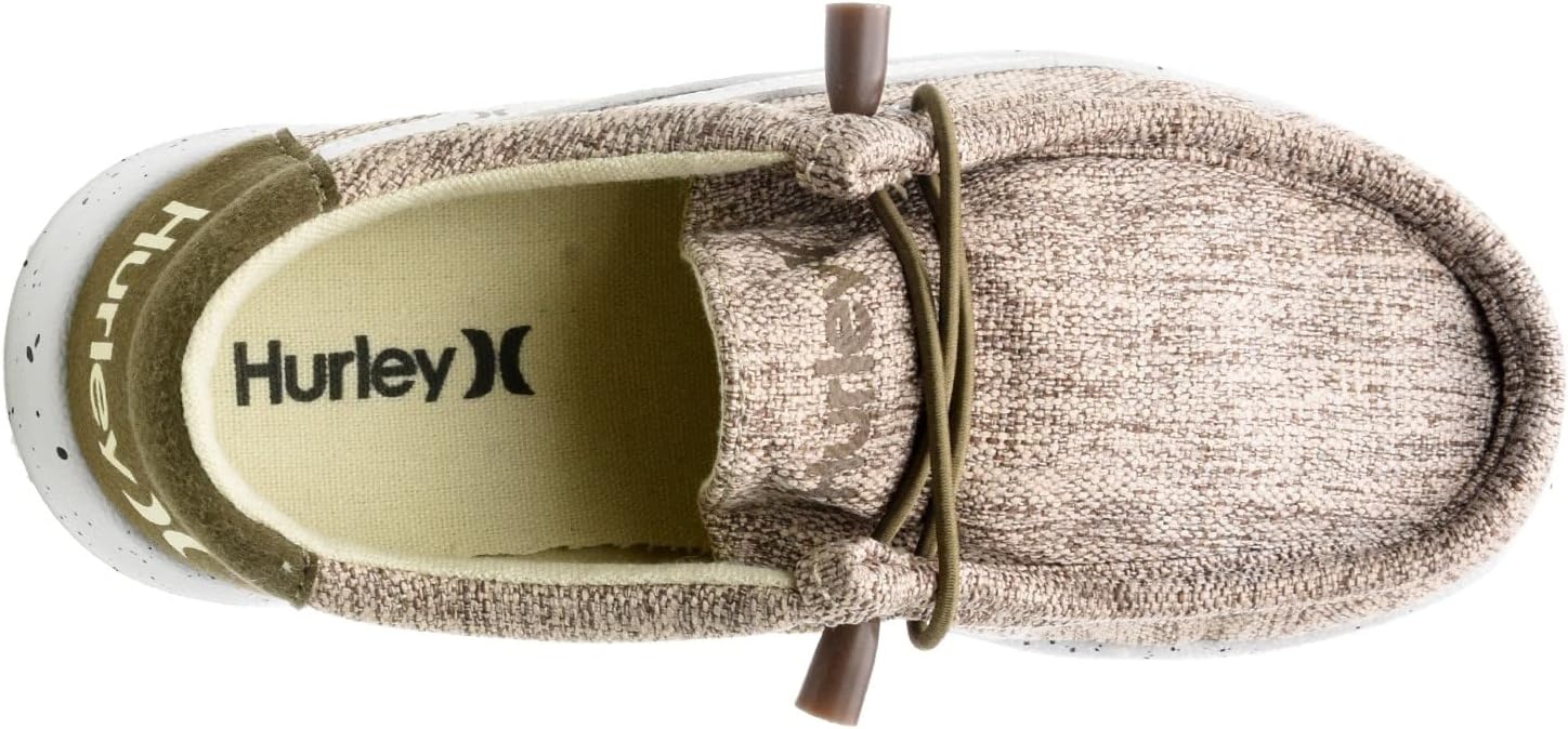 Hurley Kids Elastic Lace Loafers, Canvas Shoes for Boys & Girls – Comfortable, Durable, Stylish – Kid’s Fashion Sneakers, Wide Toe Shoes for Everyday Wear(Taupe)