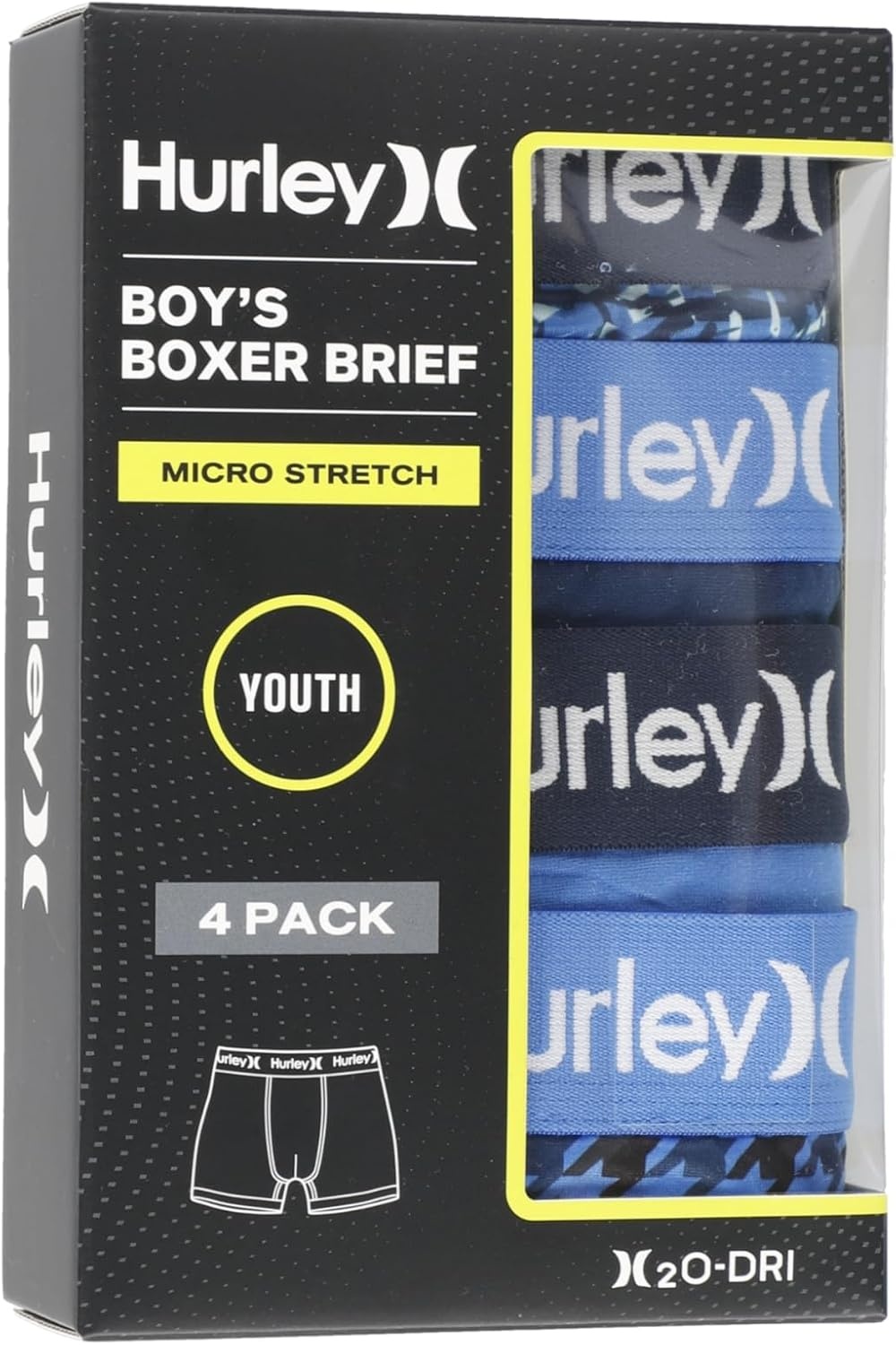 Hurley Boys’ Multi-pack Performance Boxer Briefs(Seashore)