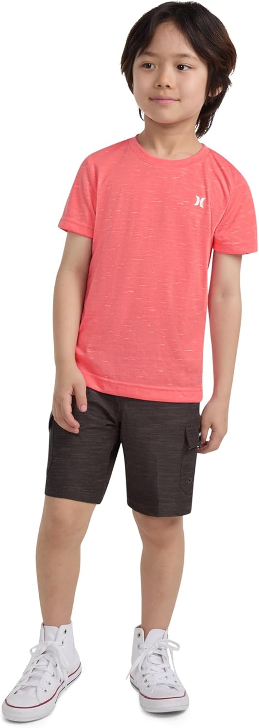 Hurley Boys’ Soft Basic Cloud Slub T-Shirt(Faded Coral)