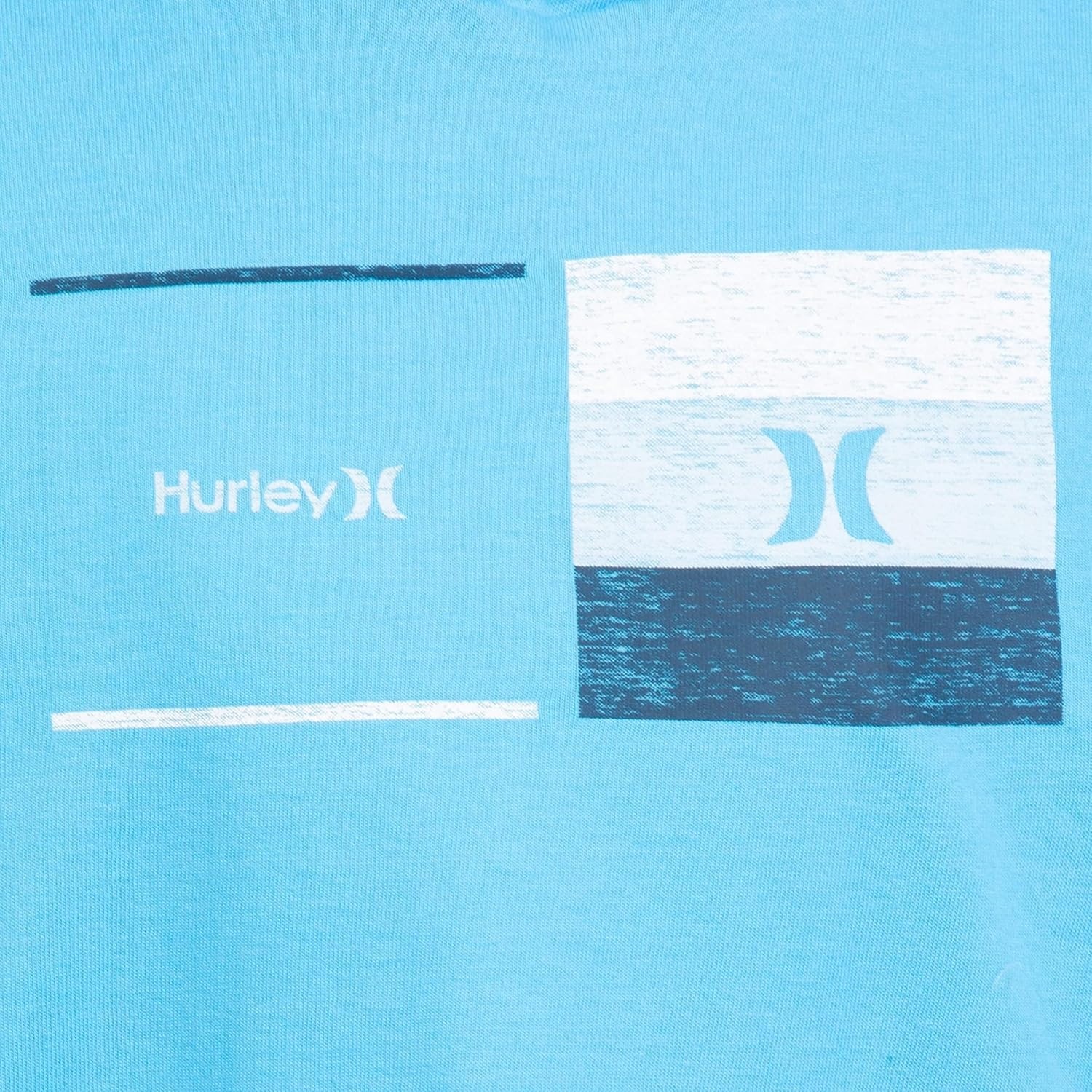 Hurley boys Long Sleeve Hooded Graphic T-shirt(Blue Lazer)