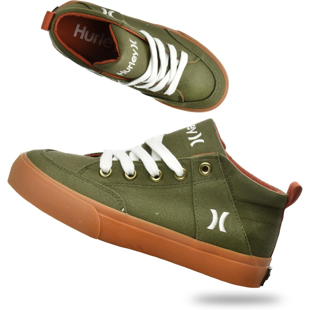 Hurley Roddy Kids High Top Skateboard Sneakers, Sports Shoes for Boys and Girls(Khaki/Tan)