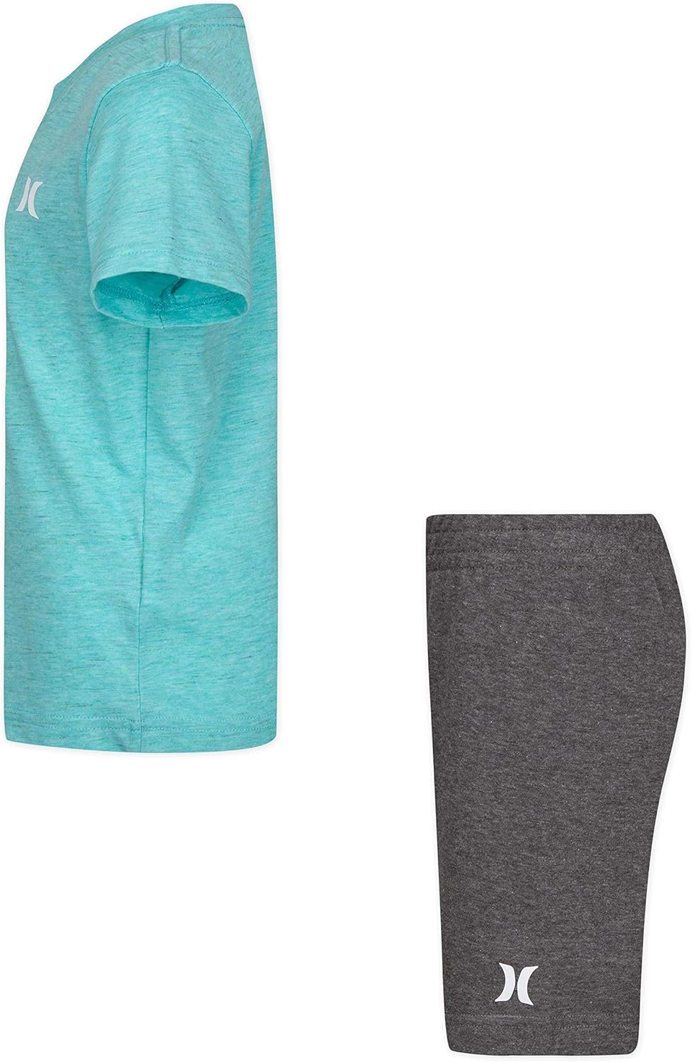 Hurley Baby and Toddler Boys’ Soft Basic Cloud Slub T-Shirt and Shorts 2-Piece Outfit Set(Aurora Green)
