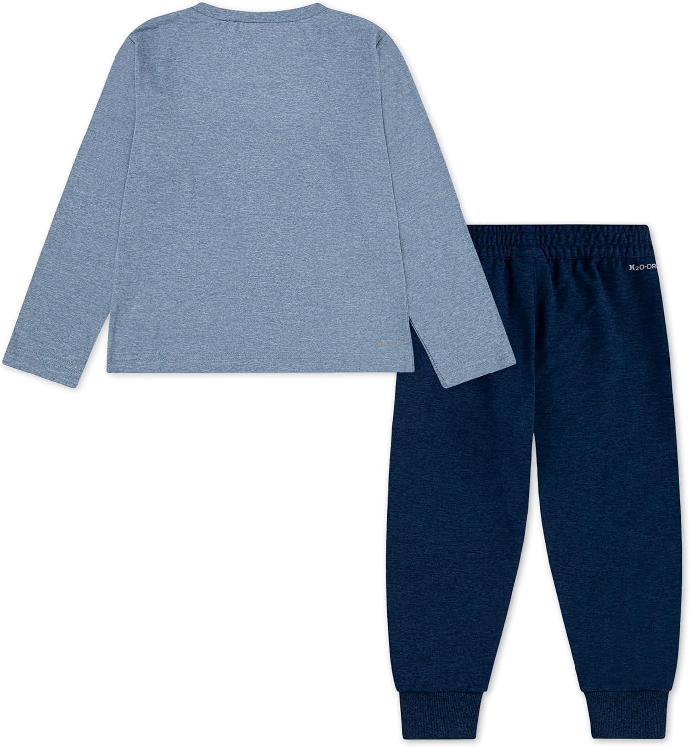 Hurley Boys’ Long Sleeve Soft Basic T-shirt and Joggers 2-piece Outfit Set(Midnight Blue Heather)