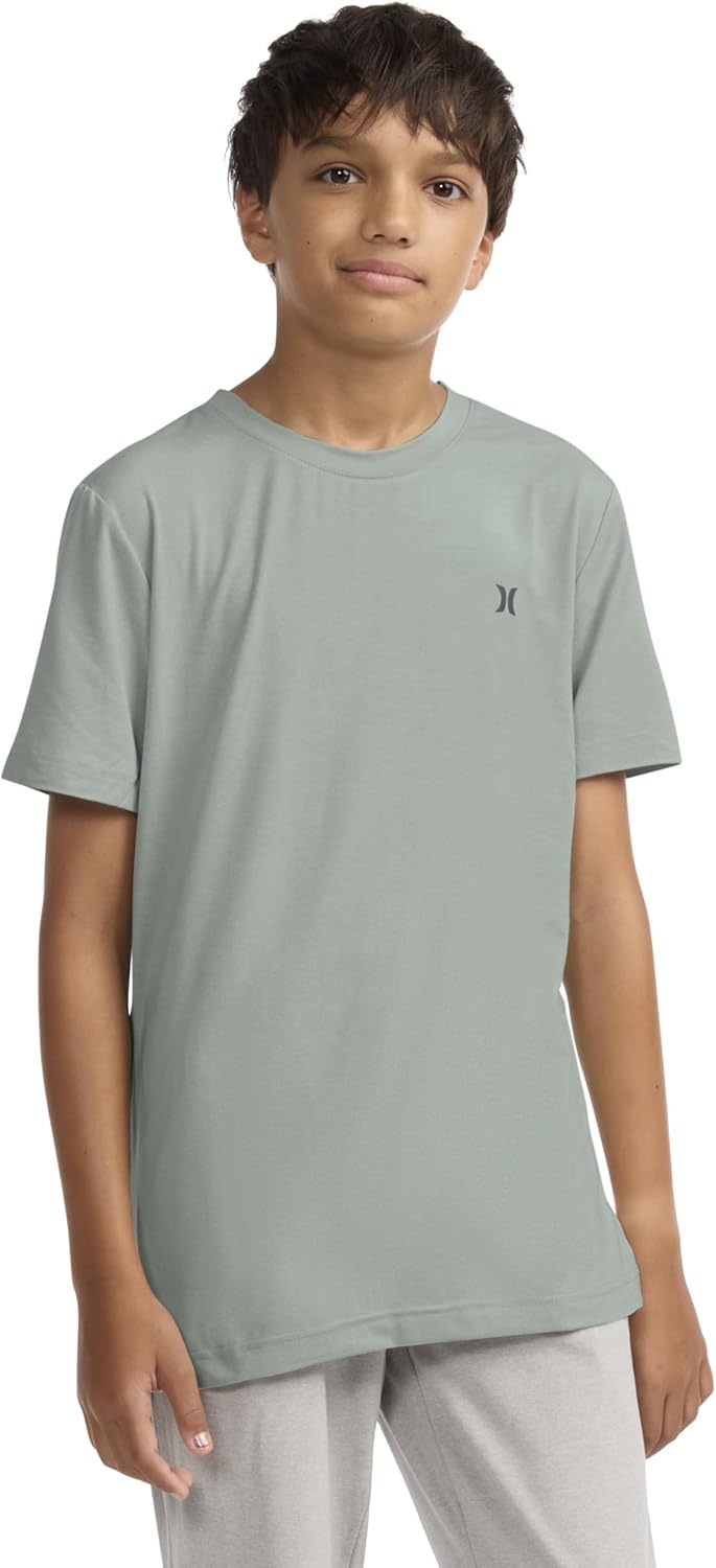 Hurley Boys’ Soft Basic T-Shirt(Aqua Grey Heather)