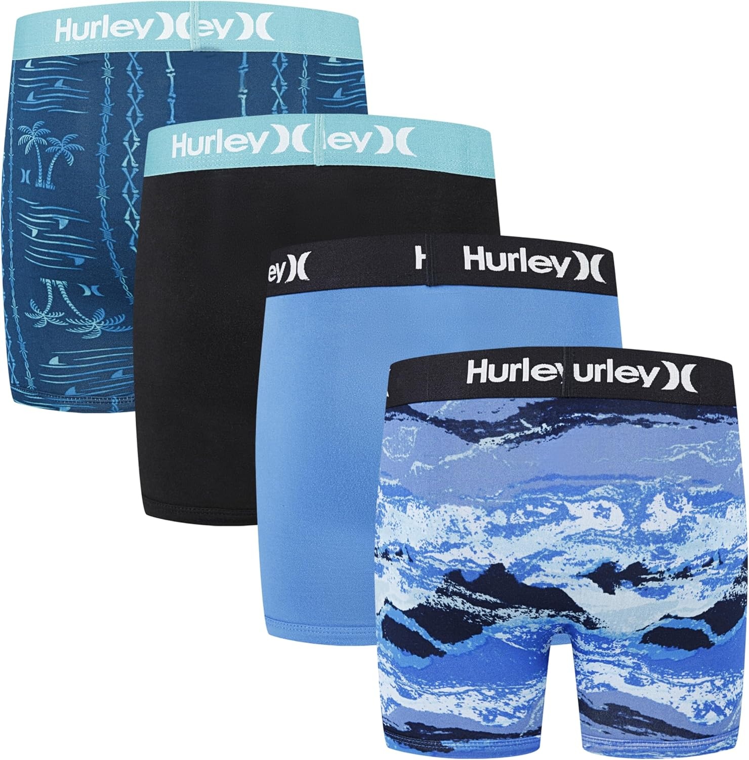 Hurley Boys’ Multi-pack Performance Boxer Briefs(Fiji)