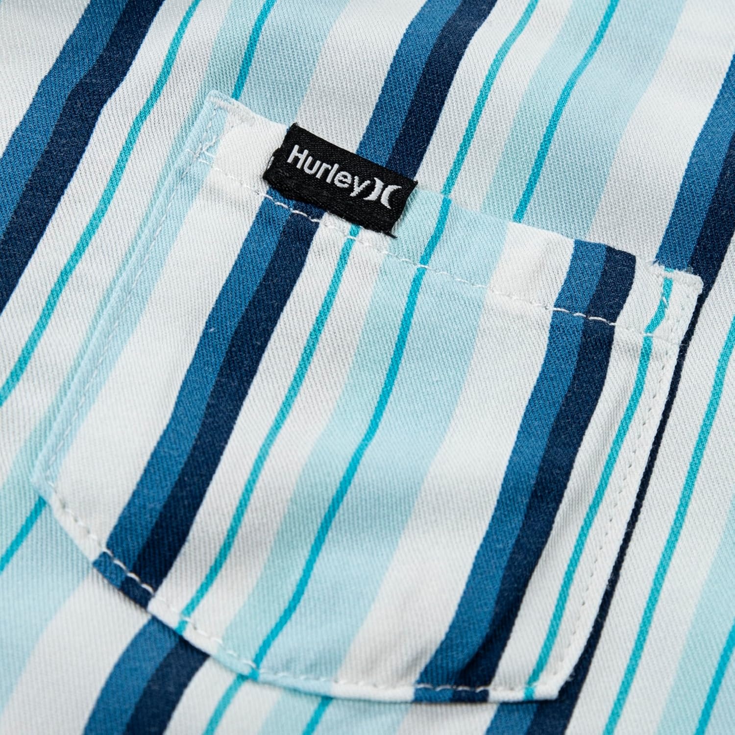 Hurley Baby and Toddler Boys’ Short Sleeve Button Up Shirt and Shorts 2-Piece Outfit Set(Dutch Blue Stripe)