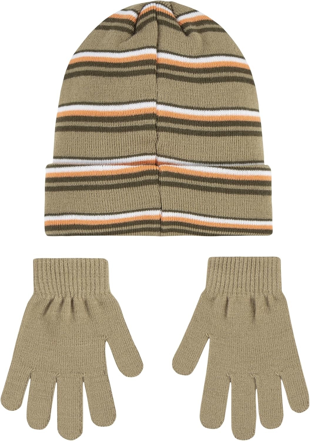 Hurley Kids’ Beanie and Glove Set(Khaki Striped)
