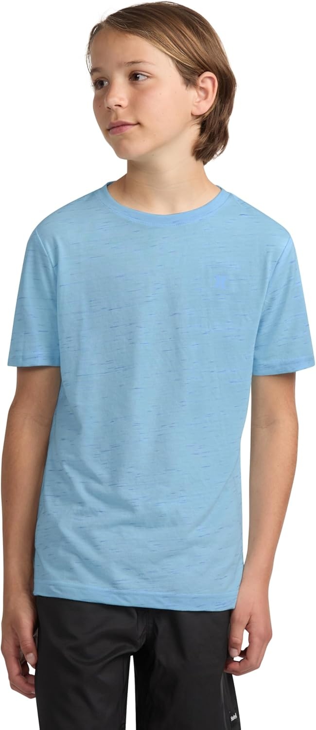 Hurley Boys’ Soft Basic Cloud Slub T-Shirt(Blue Ice)
