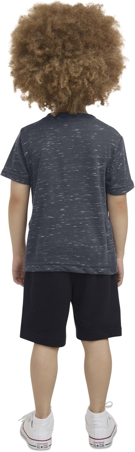Hurley Baby and Toddler Boys’ Soft Basic Cloud Slub T-Shirt and Shorts 2-Piece Outfit Set(Carbon)