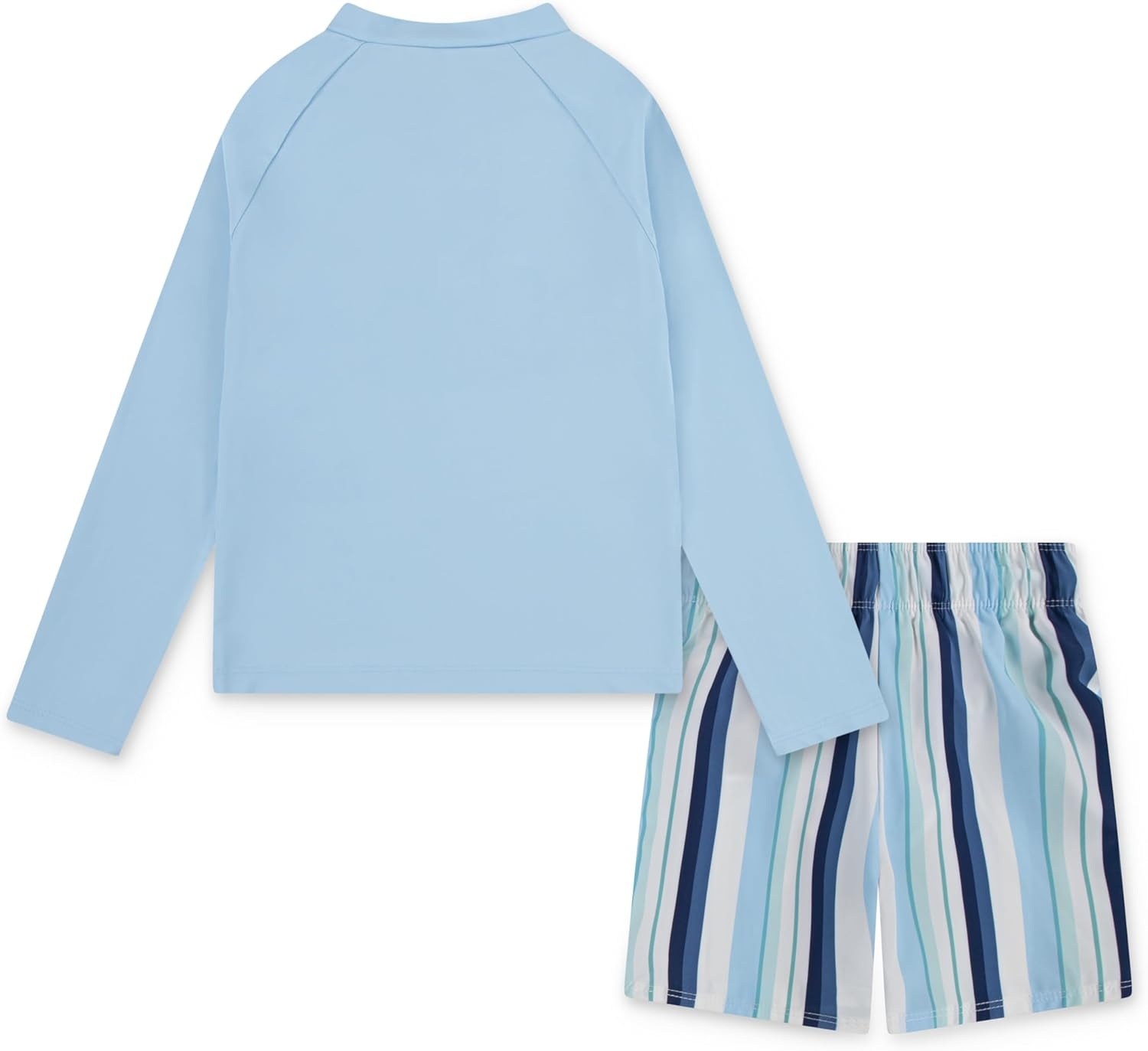 Hurley Unisex Kids Baby and Toddler Boys’ Long Sleeve Rash Guard Swim Suit 2-piece Outfit Set(Dutch Blue/Stripe)