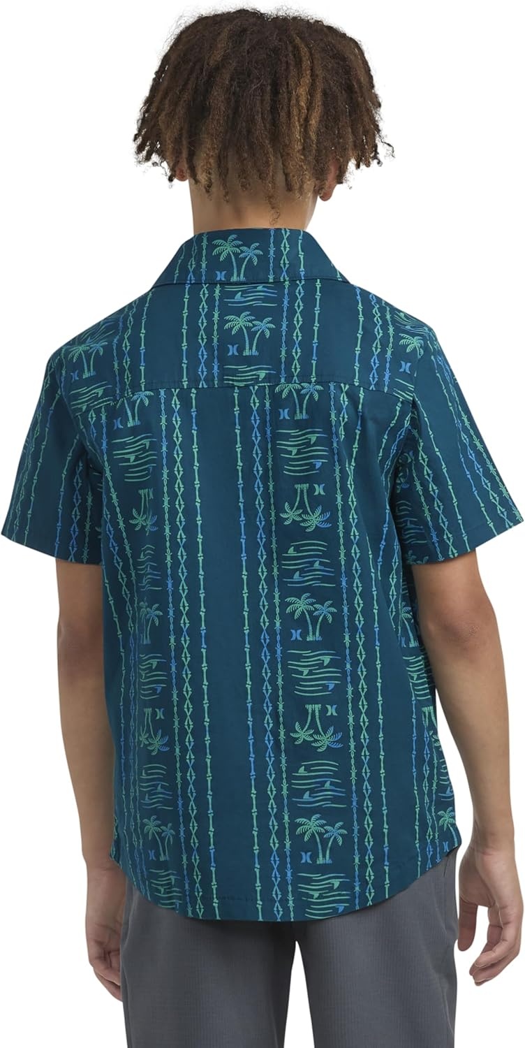 Hurley Boys’ Boys’ Woven Button Down Shirt(Midnight Blue)