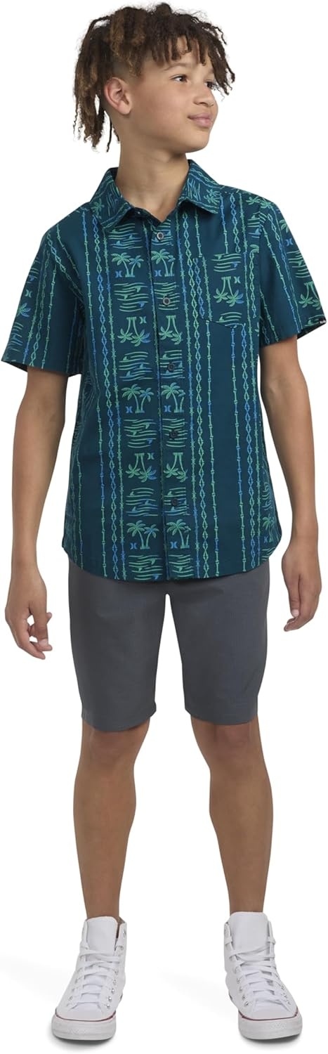 Hurley Boys’ Boys’ Woven Button Down Shirt(Midnight Blue)