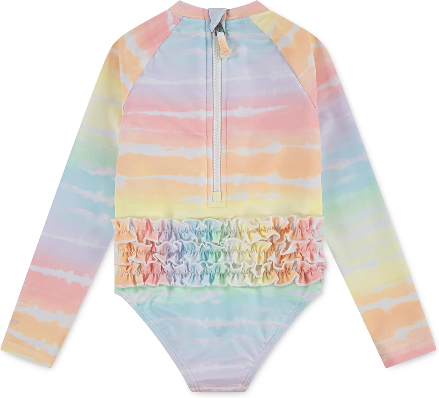 Hurley Baby-Girls Long Sleeve One Piece Rash Guard Swimsuit(Rainbow)
