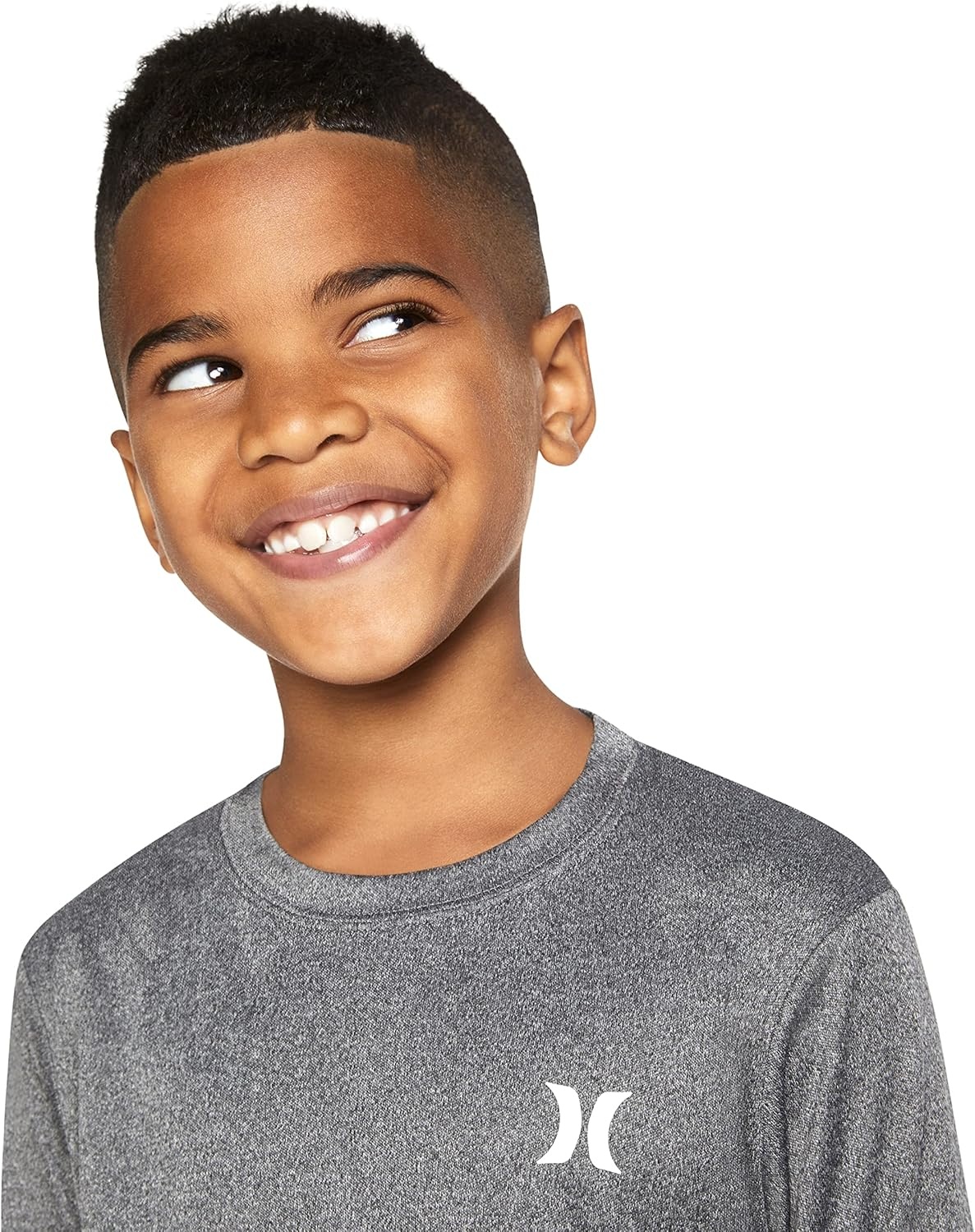 Hurley Boys’ Long Sleeve Graphic T-Shirt(Black Heather)