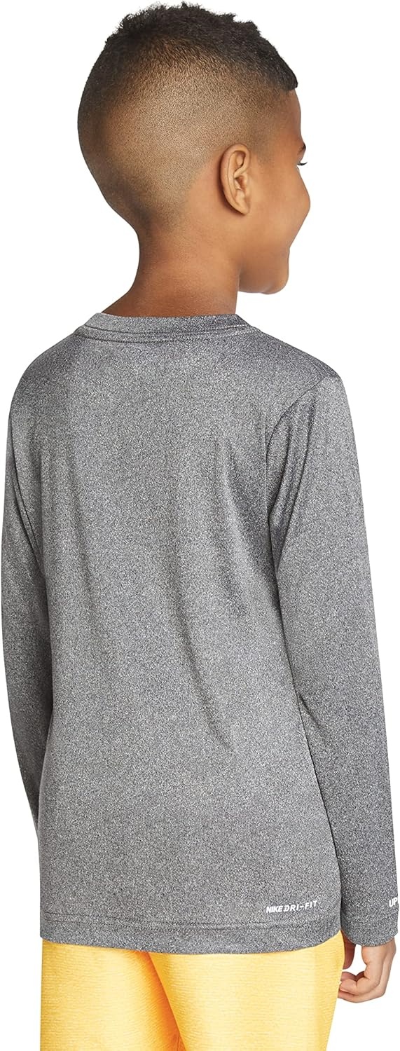 Hurley Boys’ Long Sleeve Graphic T-Shirt(Black Heather)
