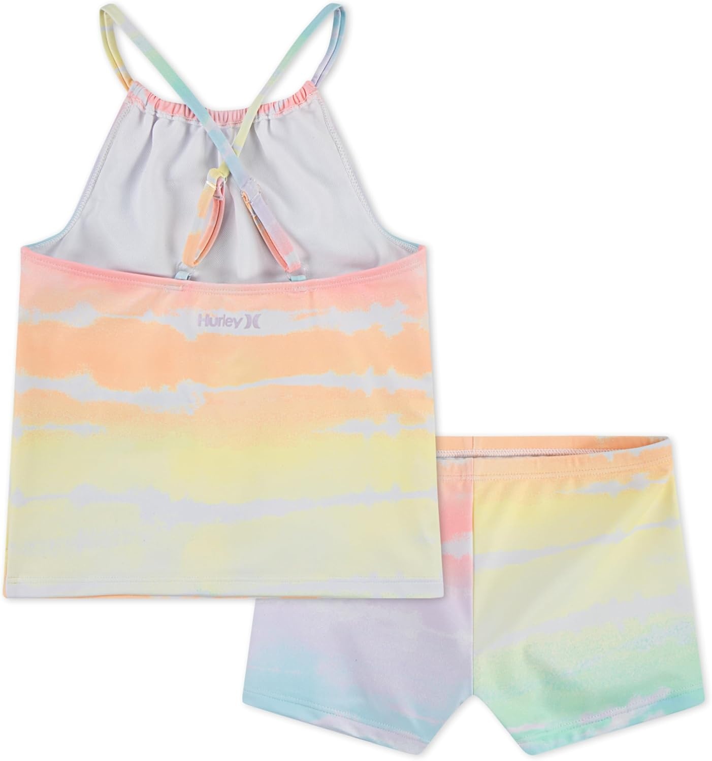 Hurley Girls’ Boyshort Tankini 2-piece Swimsuit(Rainbow)