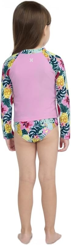 Hurley Girls Two-piece Rashguard Set (Big Kid)(Pink/Fruits)