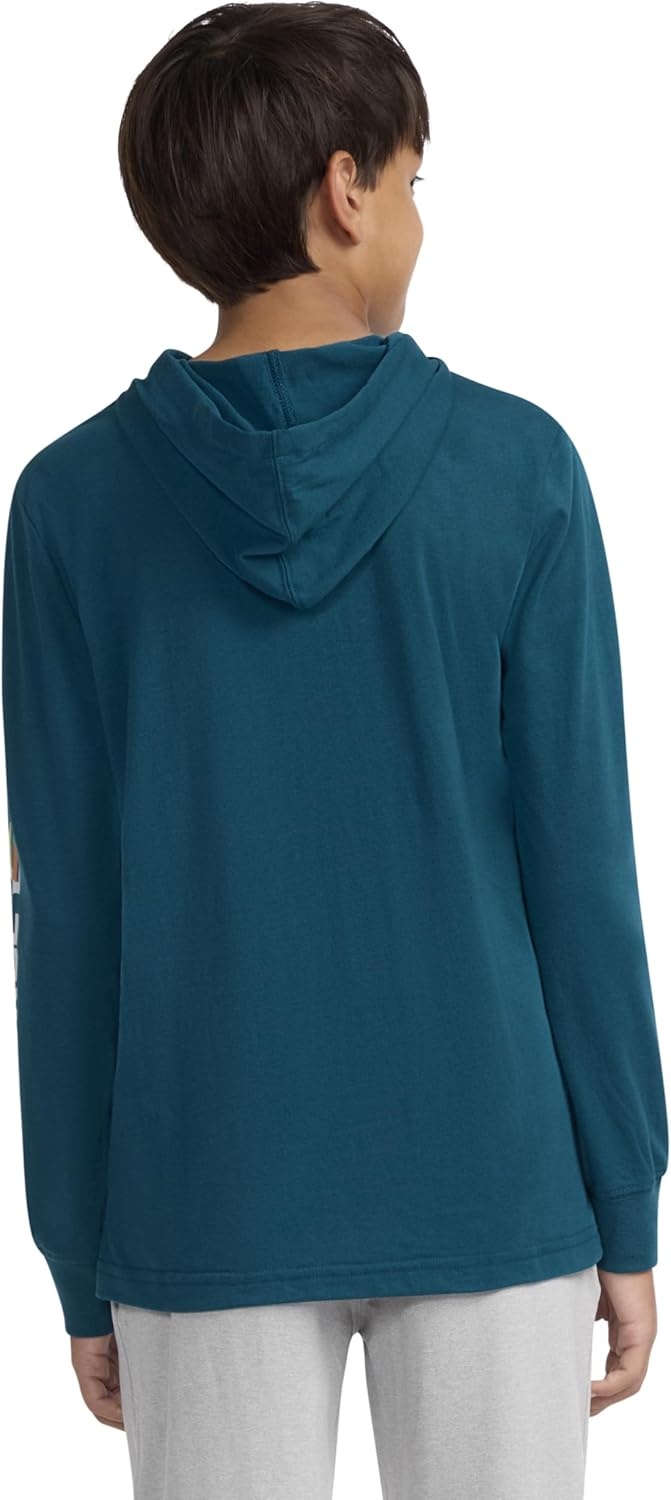Hurley boys Long Sleeve Hooded Graphic T-shirt(Deepwaters)