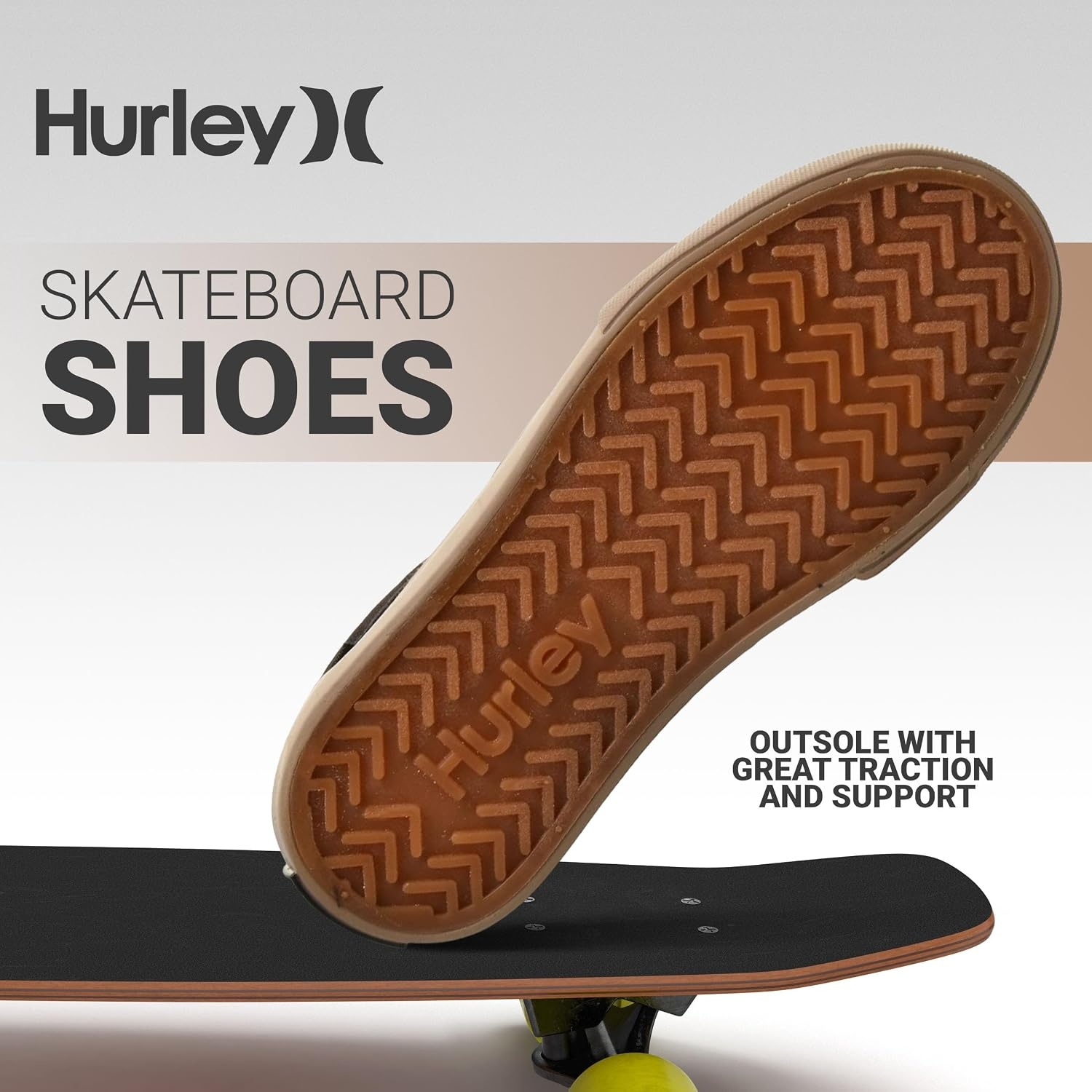 Hurley Boardy Kids Lace Up Canvas Sneakers – Low Cut Skateboarding Shoes for Kids, Sports Shoes for Boys and Girls(Brown/Gum)