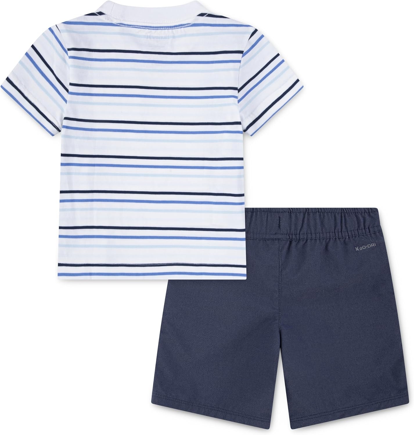 Hurley Baby and Toddler Boys’ Soft Basic Cloud Slub T-Shirt and Shorts 2-Piece Outfit Set(Midnight Blue/Stripe)