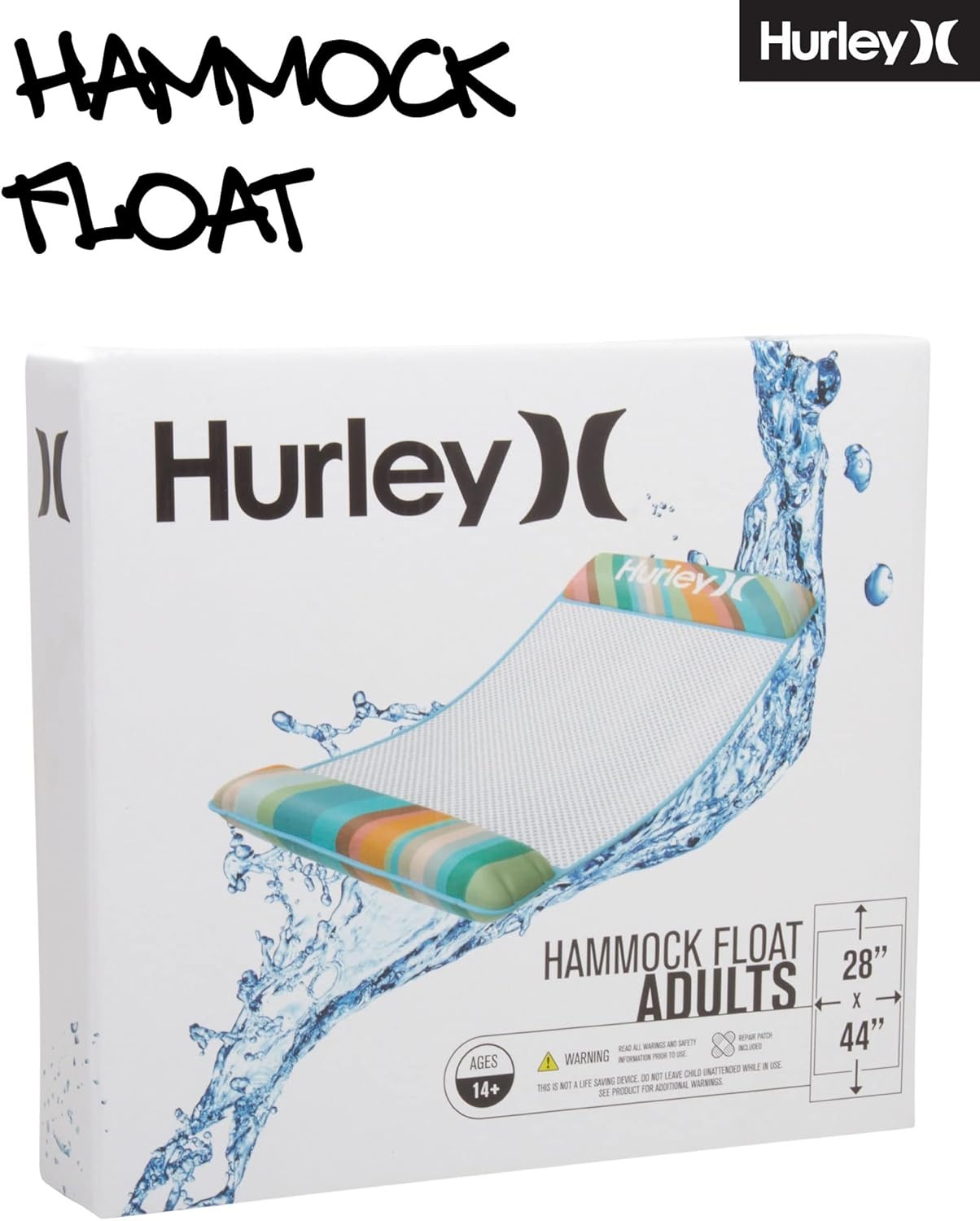 Hurley Mesh Pool Hammock – Inflatable Pool Float Lounger – Multipurpose Swimming Pool Accessories: Saddle, Lounge Chair, Hammock, Drifter