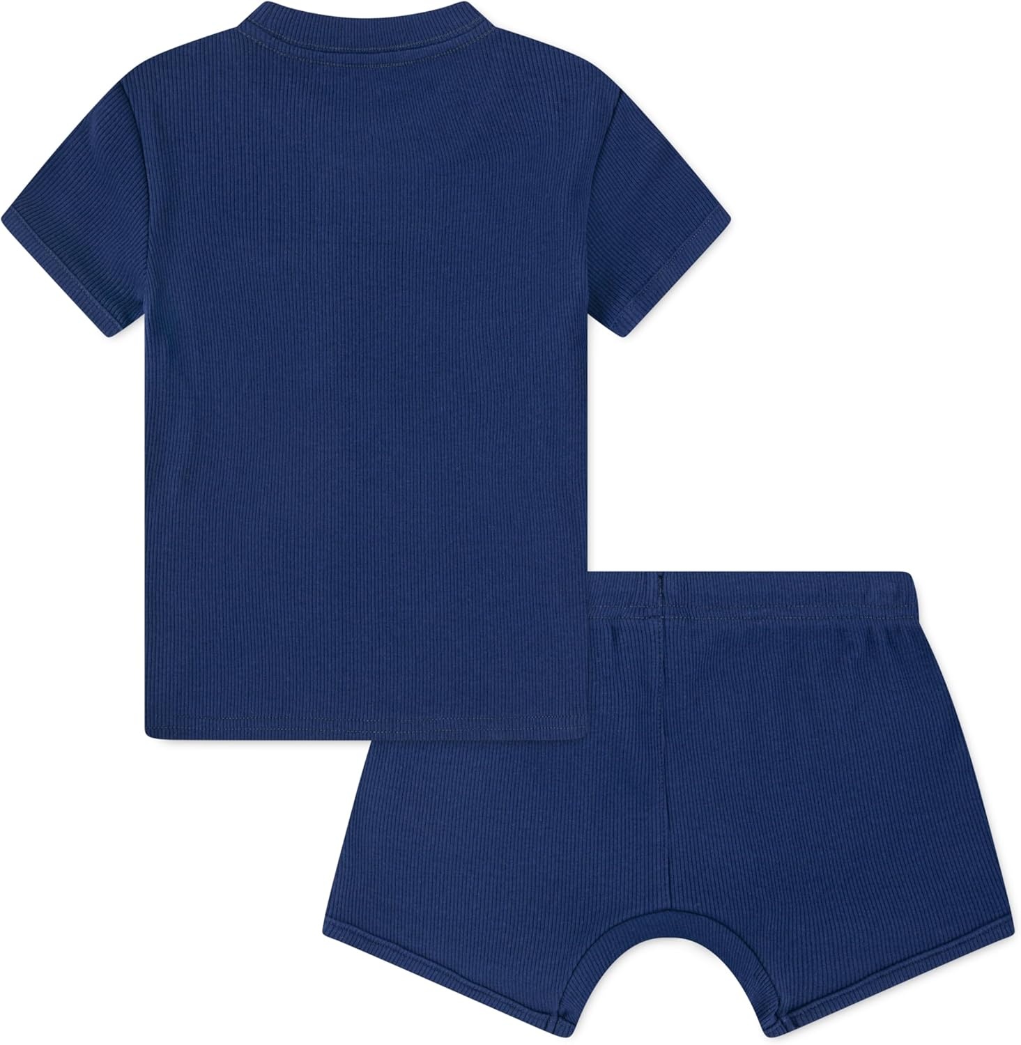 Hurley Baby Boys’ And Toddler Rib Knit T-shirt and Shorts 2-piece Outfit Set(Midnight Blue)