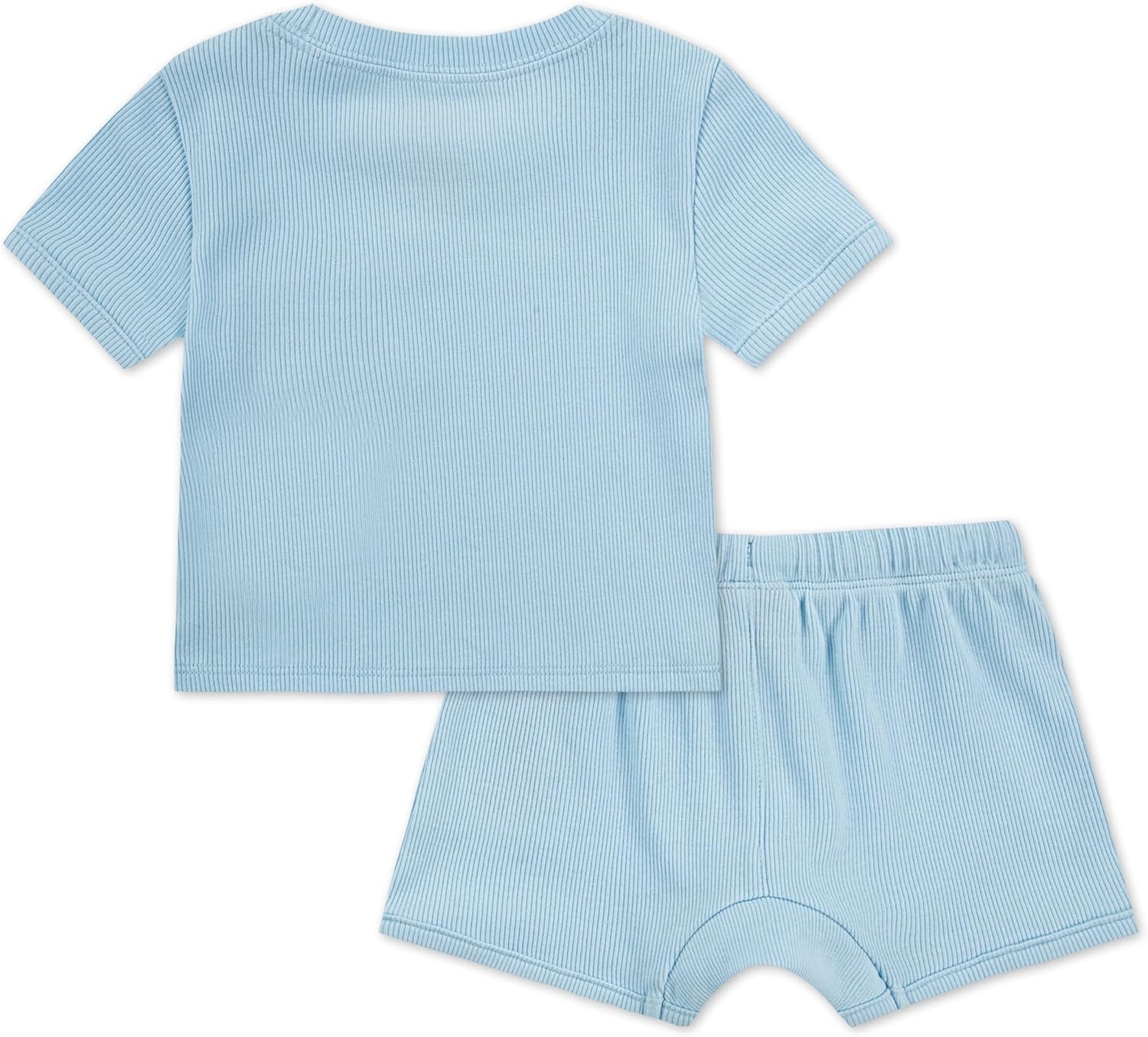 Hurley Baby Boys’ And Toddler Rib Knit T-shirt and Shorts 2-piece Outfit Set(Blue Ice)