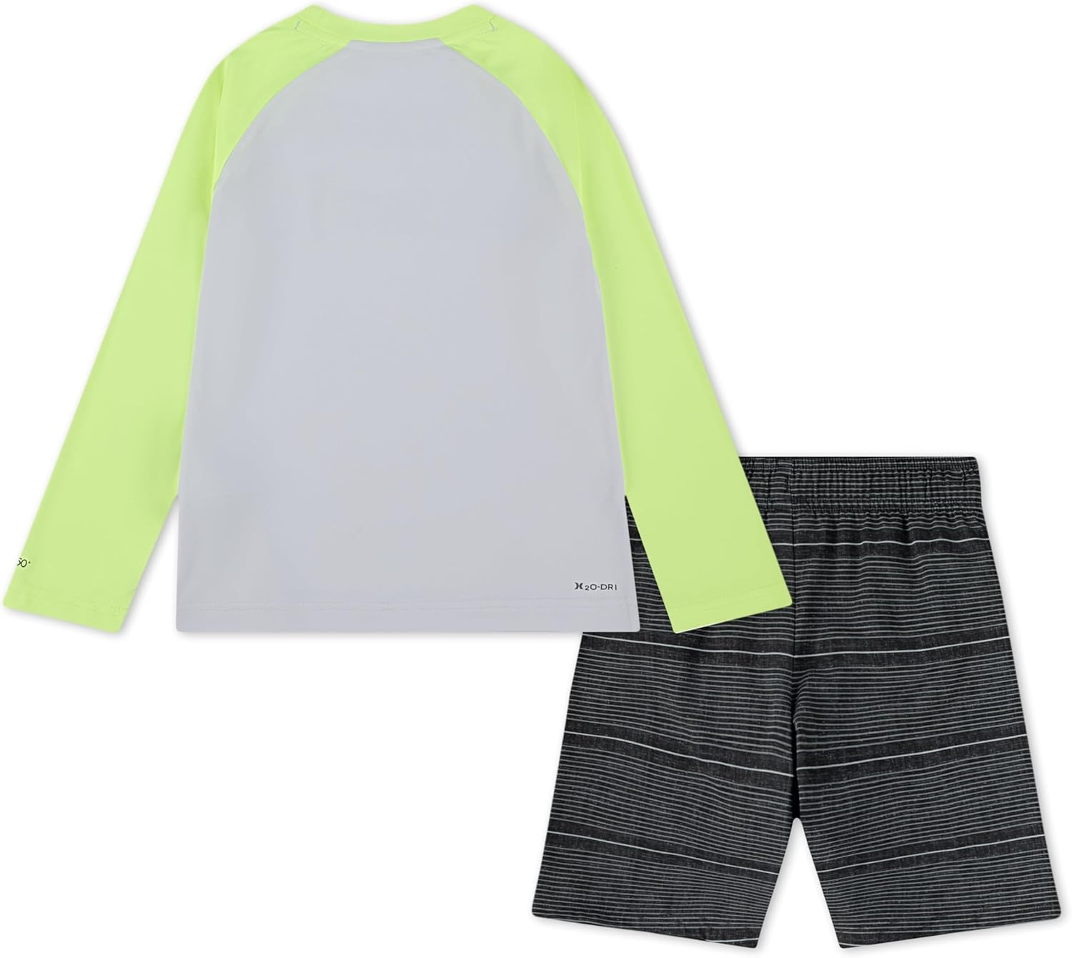 Hurley Boys’ Baby and Toddler Boys’ Swim Suit 2-piece Outfit Set(Black/Yellow)