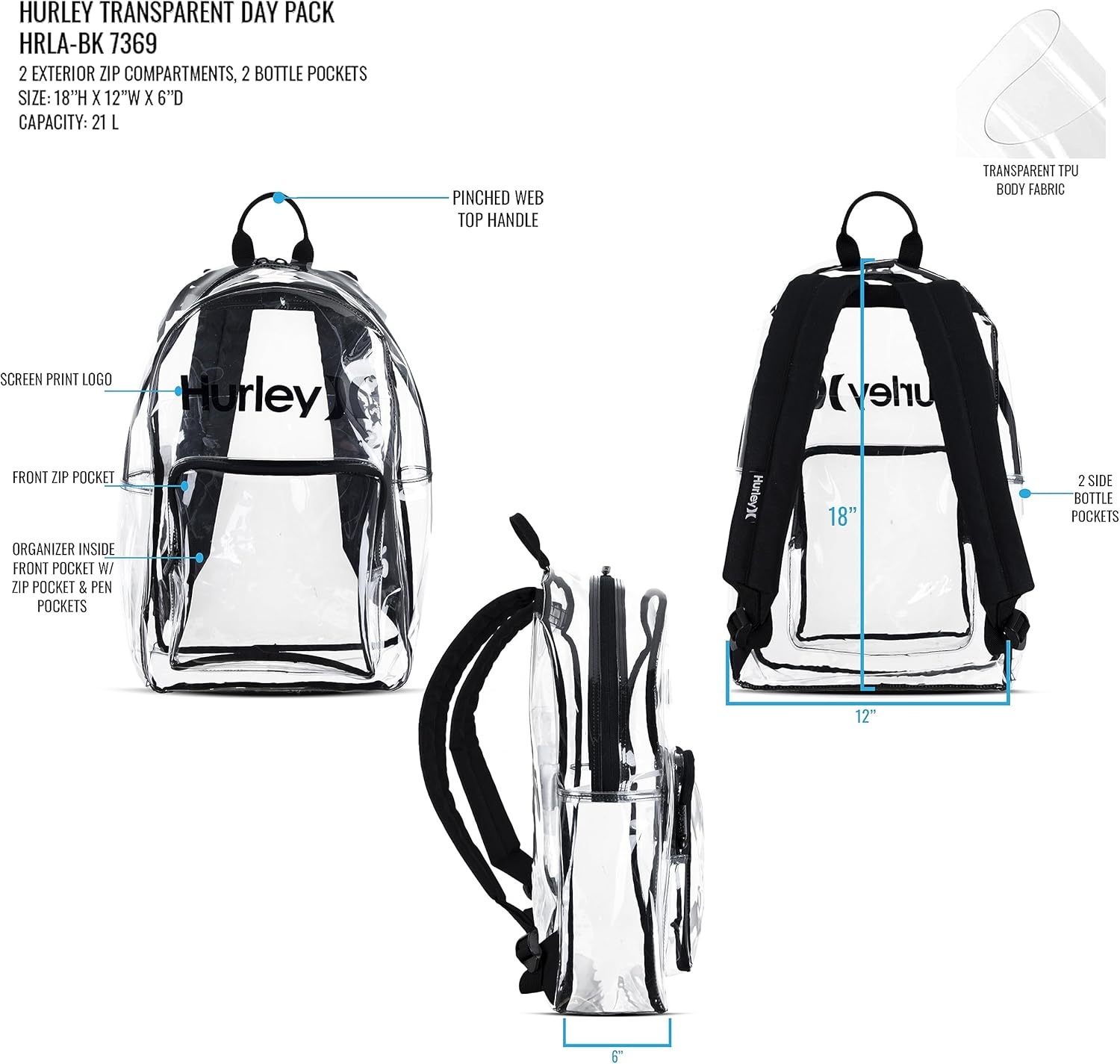 One and Only Clear Backpack(Aurora Green)