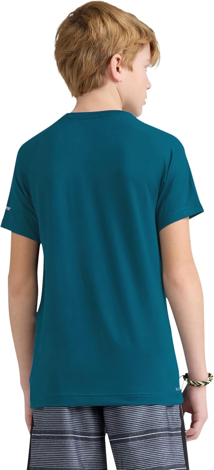 Hurley Boy’s Icon UPF 50+ Rash Guard Swim Shirt(Deepwaters)
