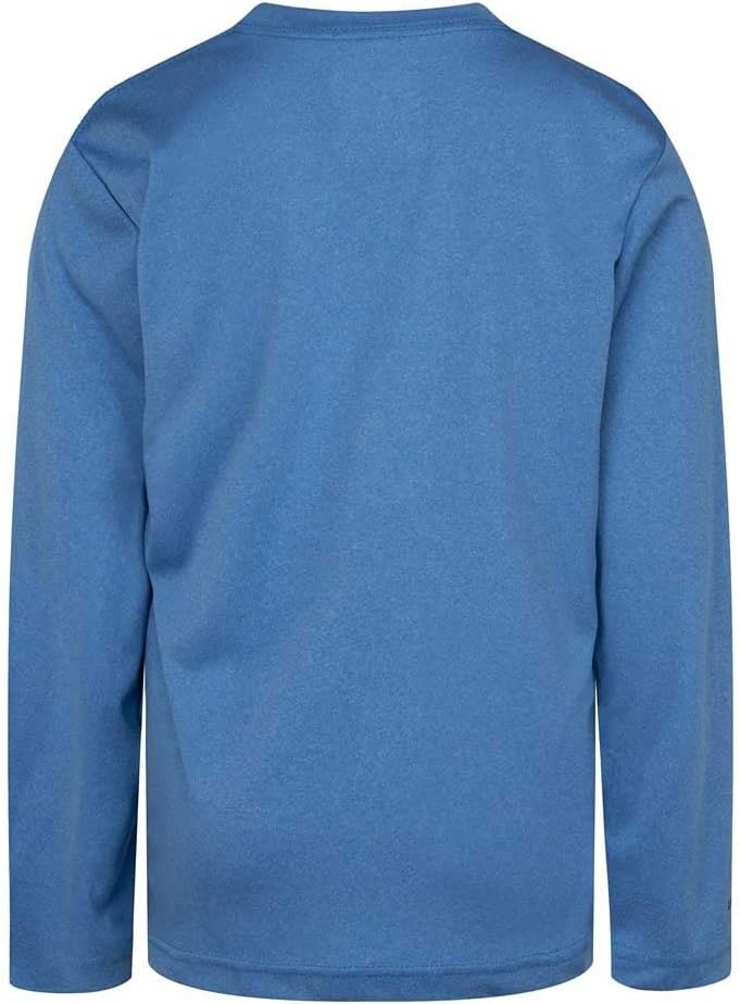 Hurley Boys’ Long Sleeve Graphic T-Shirt(Neptune Blue Heather)