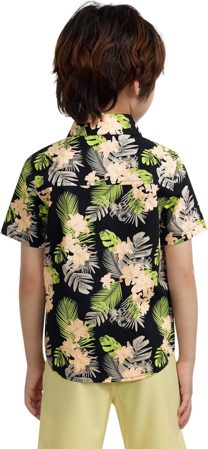 Hurley Boys’ Boys’ Woven Button Down Shirt(Black/Multi)