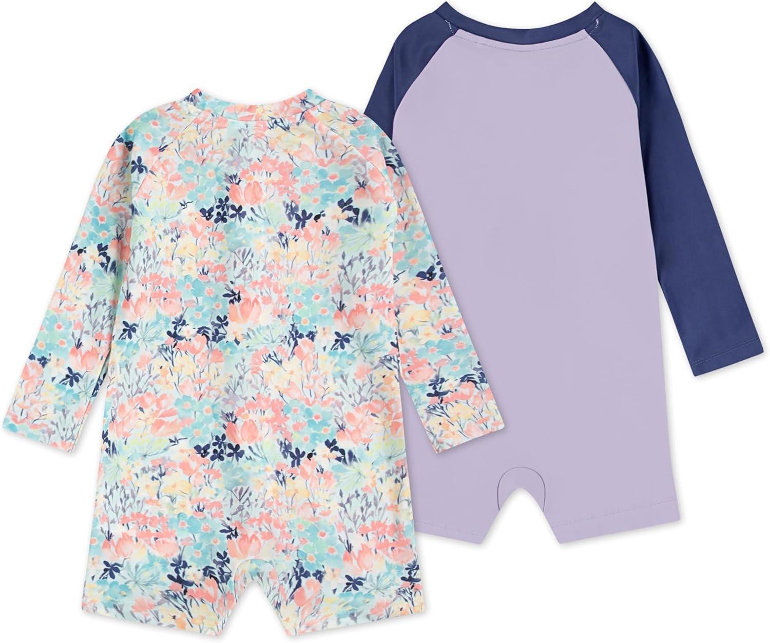 Hurley Baby 2-Pack Long Sleeve Rash Guard Coverall(Multi/Purple)