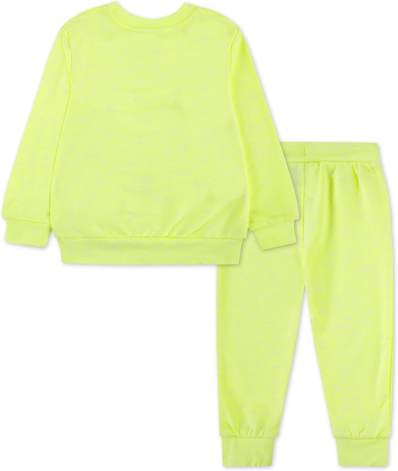 Hurley Baby Soft Basic Cloud Slub Crewneck Sweatshirt and Joggers 2-piece Outfit Set(Digi Lemon)